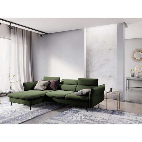 Žalia sofa-lova su daiktadėže Milo Casa Dario, kampas kairėje-image-1