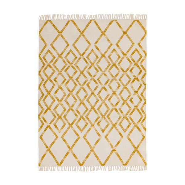 Smėlio ir geltonos spalvos kilimas Asiatic Carpets Hackney Diamond, 160 x 230 cm