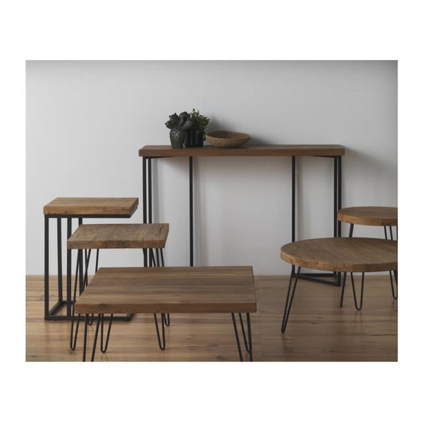 "Geese Camile" sulankstomas stalas su briedžio medienos stalviršiu, ⌀ 46 cm-image-1