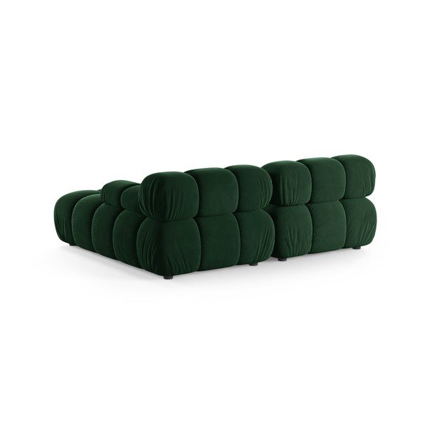 Tamsiai žalios spalvos modulinė kampinė sofa iš velveto (su dešiniuoju kampu/su gultu) – Micadoni -image-3