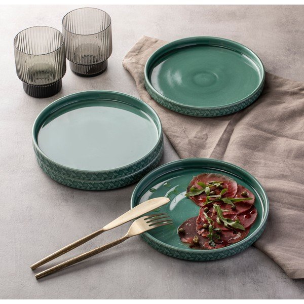 Desertinės lėkštės turkio spalvos iš porceliano  4 vnt. ø 20 cm Heath Jade – Ladelle-image-1