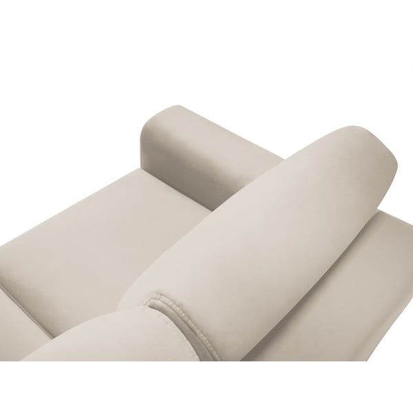 Smėlio spalvos iš velveto sulankstoma/su sandėliavimo vieta kampinė sofa Kyoto – Cosmopolitan Design-image-4