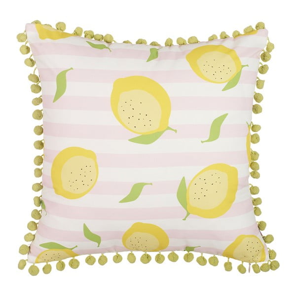 "Pillowcase Mike & Co. NEW YORK Pompom Lemons , 43 x 43 cm