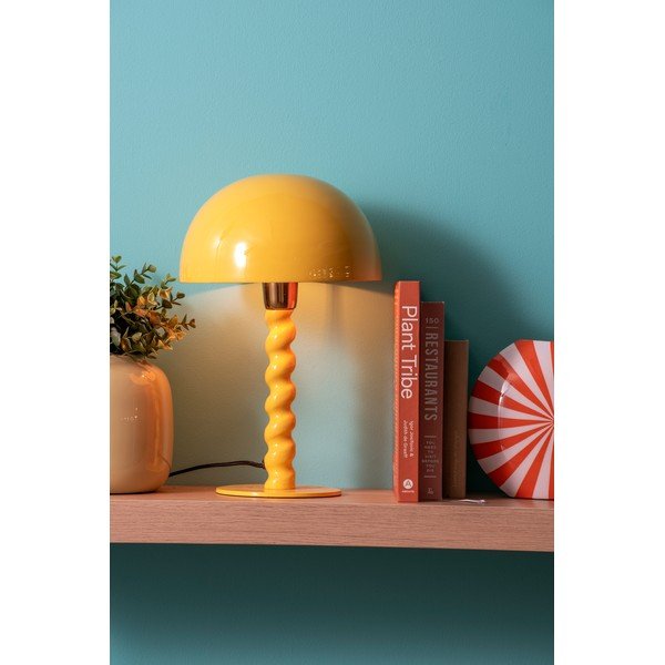 Geltonos spalvos stalinis šviestuvas (aukštis 39 cm) su metaliniu gaubtu Prisa – Leitmotiv-image-1