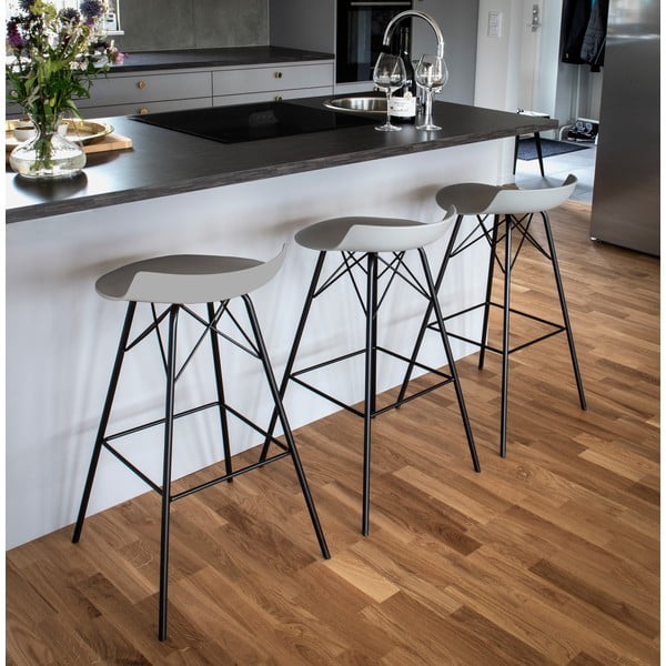 Pilkos spalvos baro kėdžių komplektas 2 vnt. (sėdynės aukštis 71 cm) Tori – Tenzo-image-1