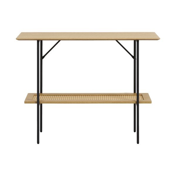 Natūralios spalvos konsolinis staliukas iš ąžuolo 37x100 cm Pensacola – Unique Furniture-image-1