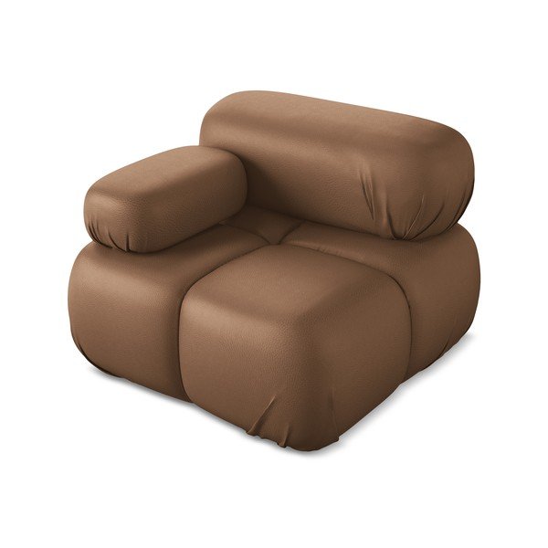 Rudos spalvos iš dirbtinės odos modulinė sofos dalis (su kairiuoju kampu) Lokua – Makamii-image-1