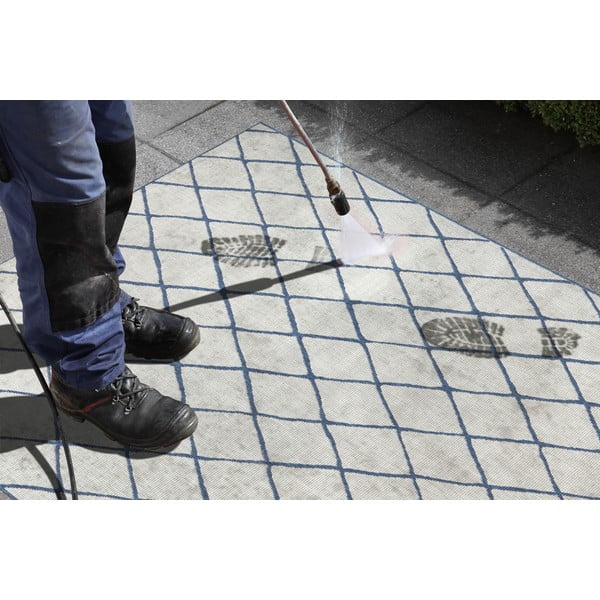 Mėlynos ir kreminės spalvos dvipusis lauko kilimas NORTHRUGS Malaga, 120 x 170 cm-image-1