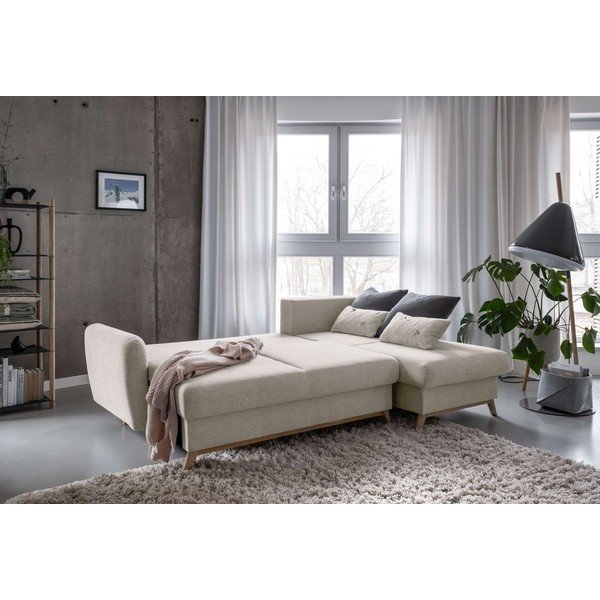 Smėlio spalvos sofa-lova Miuform Scandic Lagom, dešinysis kampas-image-4