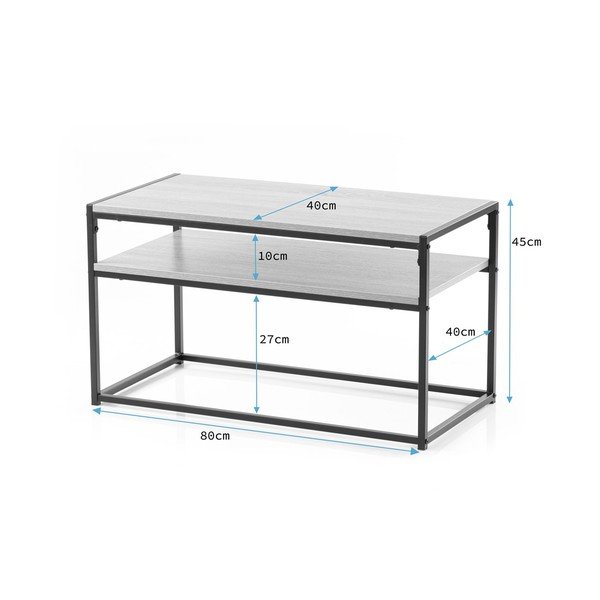Kavos staliukas rudos spalvos su riešutmedžio dekoro stalviršiu 40x80 cm Pjan – Homede-image-4
