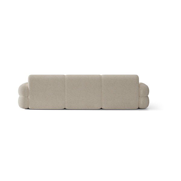 Kreminės spalvos kampinė sofa iš šenilinio audinio (su kairiuoju kampu/su gultu) Neo – Micadoni -image-4