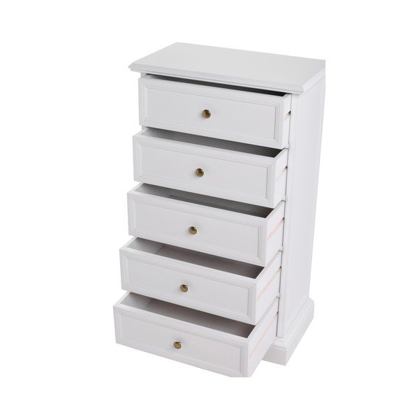 Balta komoda su 5 stalčiais "Folke Torino", 50 cm ilgio-image-2