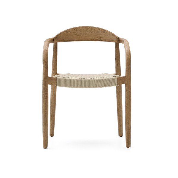 Smėlio spalvos/natūralios spalvos medžio masyvo valgomojo kėdė Nina – Kave Home-image-2