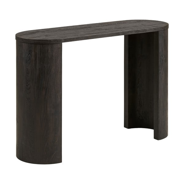 Tamsiai rudos spalvos konsolinis staliukas iš ąžuolo 38x114 cm Bibione – House Nordic