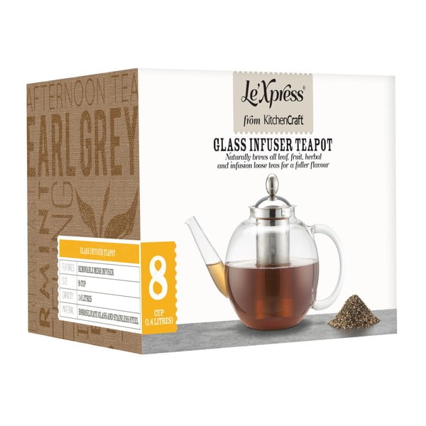 Arbatinukas su nerūdijančio plieno sieteliu "Kitchen Craft", 1400 ml-image-2