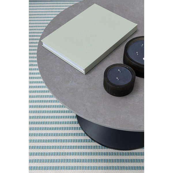 Juodos spalvos apvalios formos kavos staliukas su marmuro dekoro stalviršiu ø 70 cm Joona – Bizzotto-image-3