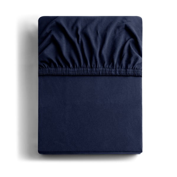 Audinio paklodė iš jersey audinio tamsiai mėlynos spalvos su guma 120x200 cm Amber – DecoKing