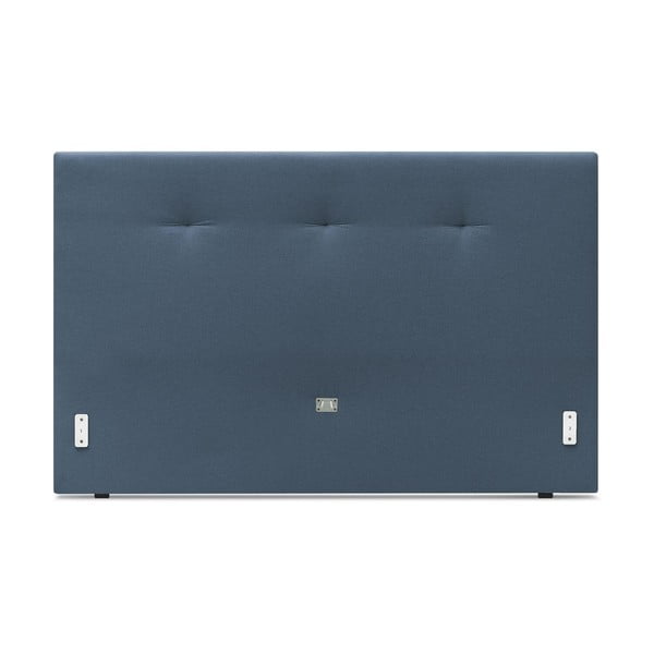 Tamsiai mėlyna minkšta dvigulė lova su grotelėmis 180x200 cm Tory - Bobochic Paris-image-3