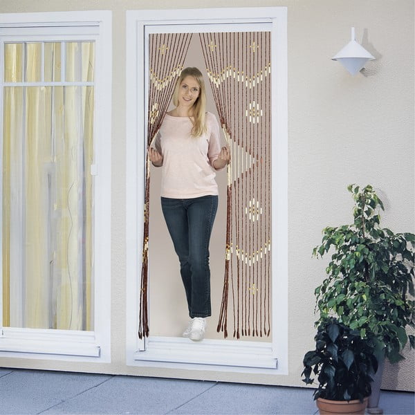 Natūralios spalvos iš bambukinė užuolaida durims 90x200 cm Rhombus – Maximex-image-3