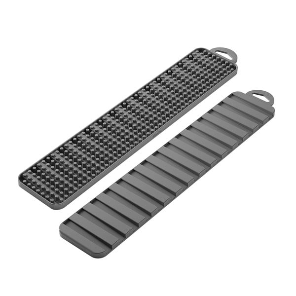 Pilkos spalvos iš plastiko indų džiovinimo padėkliukas 42x8 cm Gravity – Metaltex