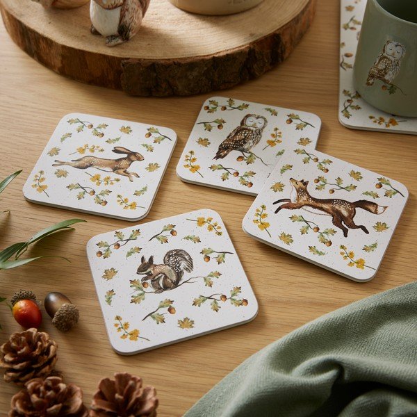 Taupe spalvos iš kamščio padėkliukai 4 vnt. Forest Fable – Cooksmart ®-image-1