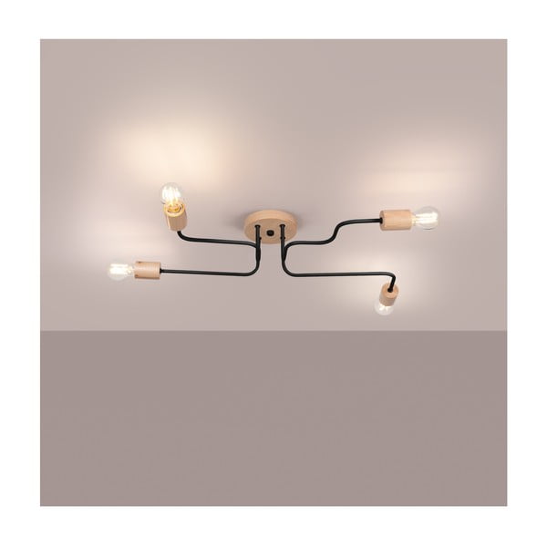 Lubinis šviestuvas juodos spalvos/natūralios spalvos 58x75 cm Dazzle – Sollux-image-1