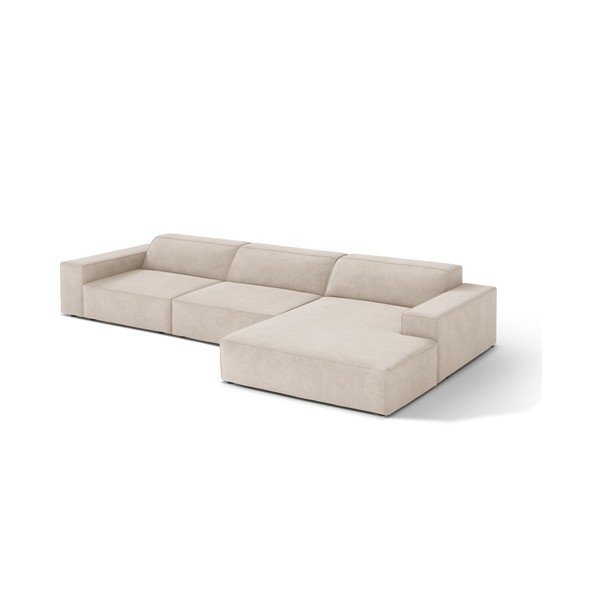 Kreminės spalvos modulinė kampinė sofa (su dešiniuoju kampu/su gultu) Jodie – Micadoni 
