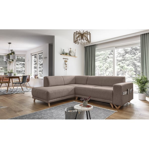 Rudos spalvos sulankstoma/su sandėliavimo vieta kampinė sofa (su kairiuoju kampu/„L“ formos) Classy Sophie – Miuform-image-3