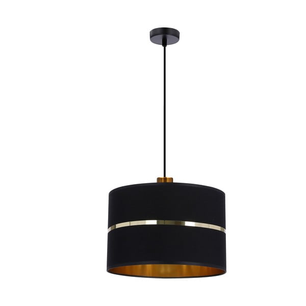 Kabantis šviestuvas juodos spalvos ø 30 cm su tekstiliniu gaubtu Assam – Candellux Lighting