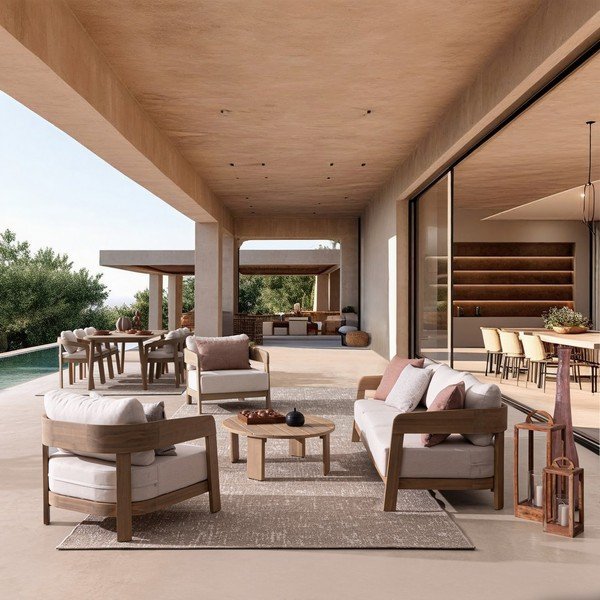 Iš akacijos masyvo sodo kavos staliukas 80x100 cm Pablo – Bizzotto-image-1