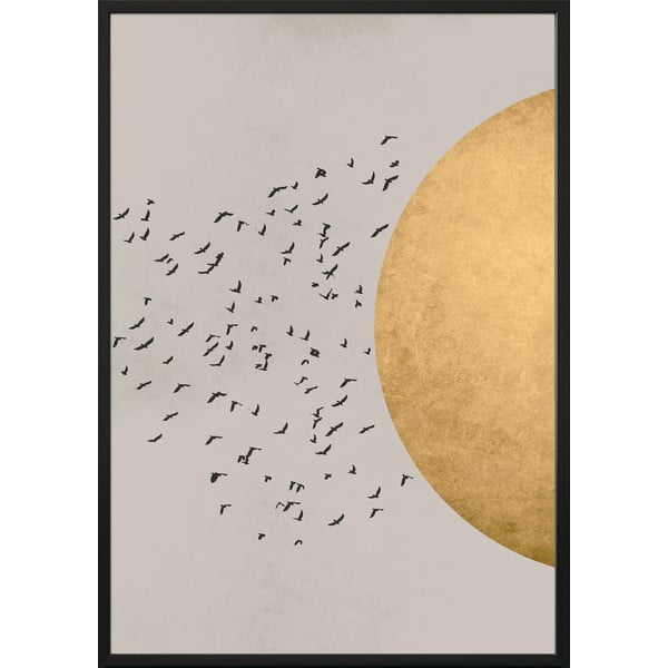 Sieninis plakatas rėmeliuose BIRDS/SILHOUTTE, 50 x 70 cm
