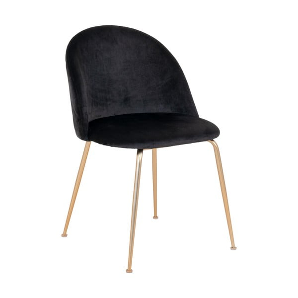 Iš aksomo valgomojo kėdės juodos spalvos 2 vnt. Geneve – House Nordic