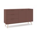 Terakotos spalvos matinis šoninė spintelė 140x81x40 cm Campus – Marckeric