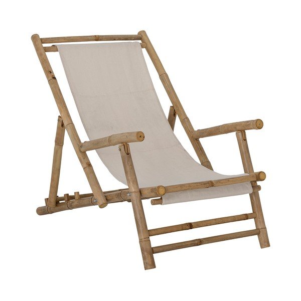 Bambukinis sodo šezlongas baltos spalvos/natūralios spalvos Korfu – Bloomingville