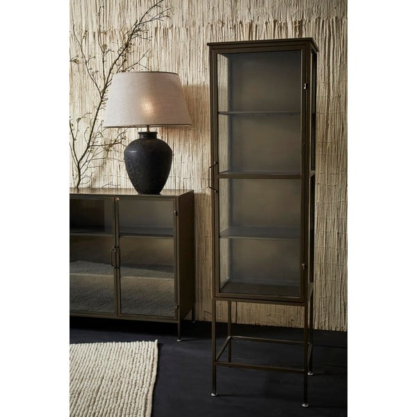 Aukso spalvos metalinė vitrina 123,5x91,5 cm Dagenham - Côté Table-image-1