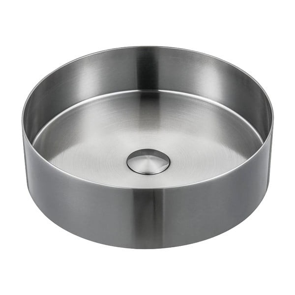 Iš nerūdijančio plieno apvalios formos praustuvas sidabrinės spalvos ø 38 cm Aurum – Sapho
