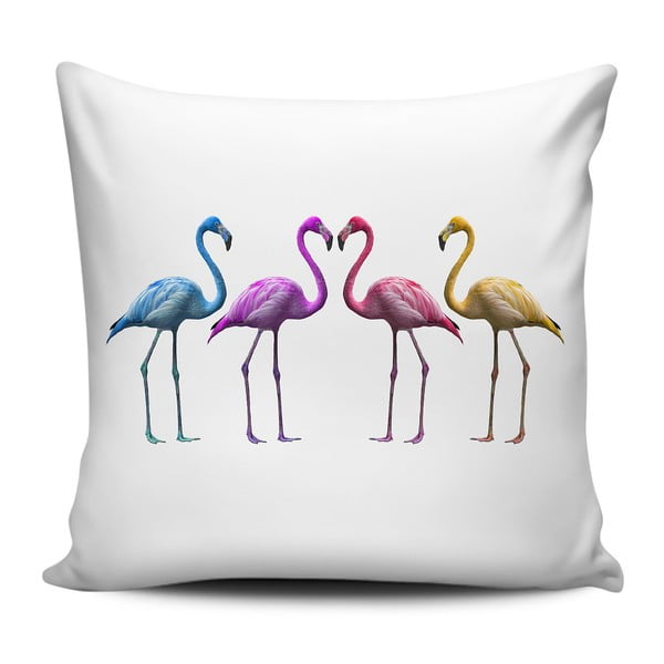 Pagalvė Home de Bleu Spalvoti flamingai, 43 x 43 cm
