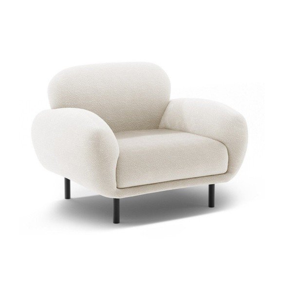 Baltos spalvos iš boucle krėslas Poppy – Micadoni 