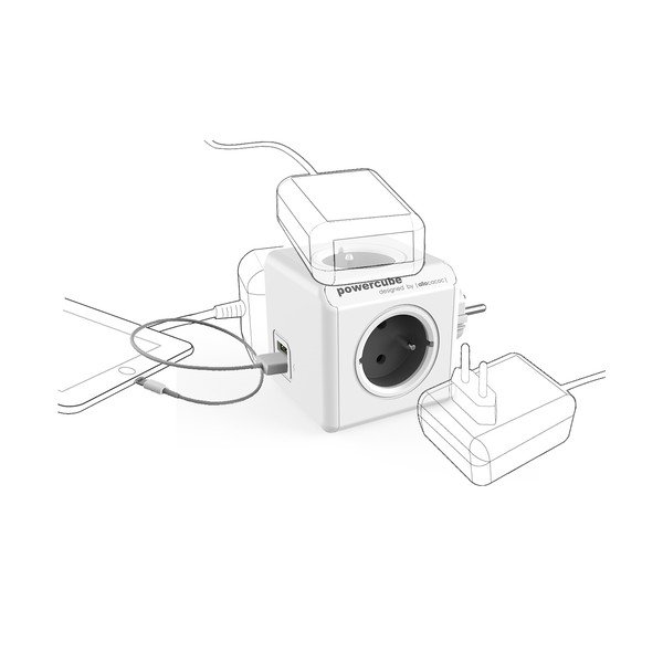 Kištukinis lizdas 12 cm PowerCube Original USB – Cubenest-image-2