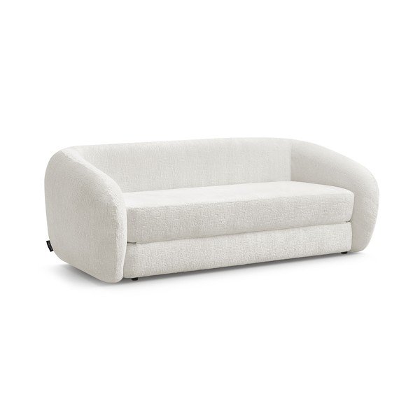 Baltos spalvos iš šenilinio audinio sulankstoma sofa 228 cm Neyo – Bobochic Paris-image-3