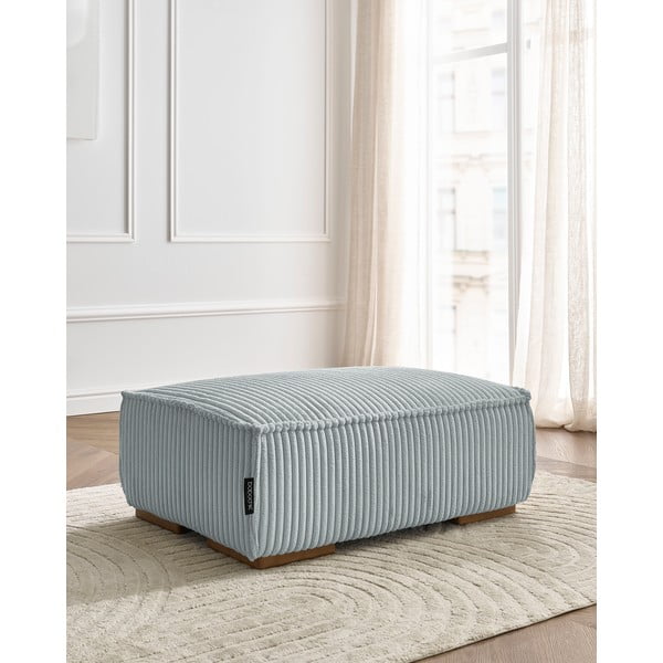 Šviesiai pilkos spalvos iš kordinio velveto taburetė Chelsea – Bobochic Paris-image-1