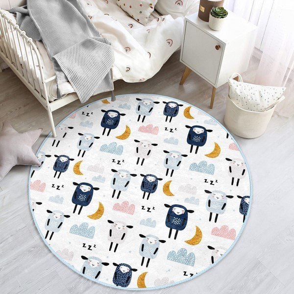 Vaikiškas kilimas baltos spalvos ø 120 cm Comfort – Mila Home-image-4