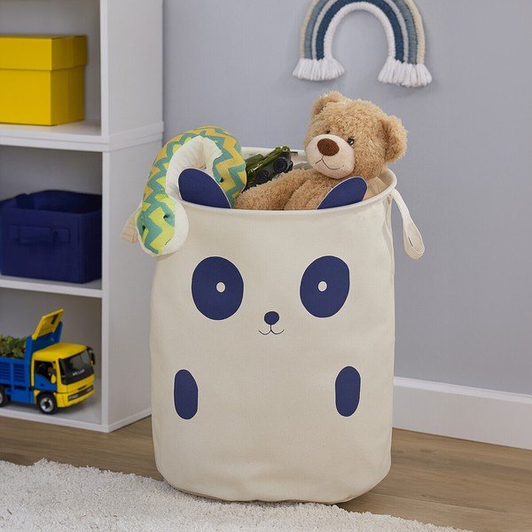Baltos spalvos iš tekstilės vaikiškas krepšys ø 38x48 cm Mimo Panda Face – Premier Housewares-image-3