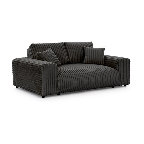 Tamsiai pilkos spalvos iš kordinio velveto sofa 178 cm Justin – Ropez