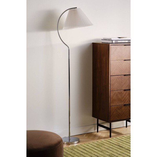 Baltos spalvos/blizgios sidabrinės spalvos iš tekstilės pastatomas šviestuvas (aukštis 165 cm) Celie – Jotex-image-2