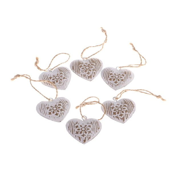 6 dekoratyvinių kabančių širdelių rinkinys "Dakls Hearts
