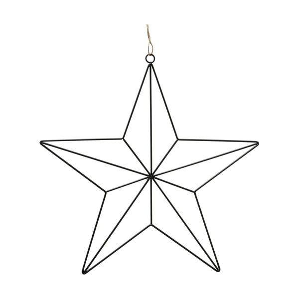 Juoda geležinė žvaigždės formos kalėdinė dekoracija Boltze, ilgis 38 cm