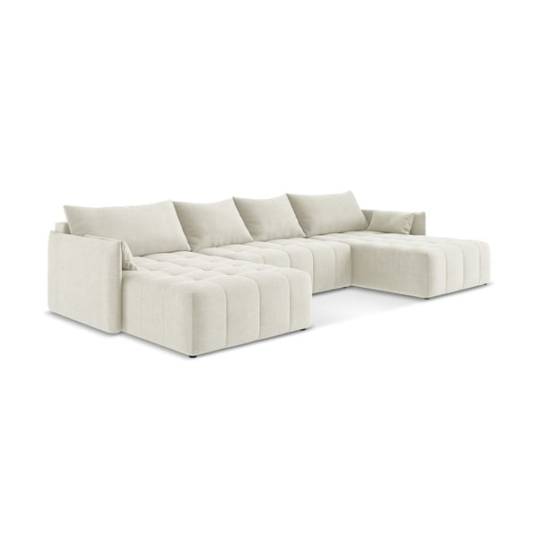 Smėlio spalvos sulankstoma/su sandėliavimo vieta kampinė sofa („U“ formos) Moku – Makamii-image-2