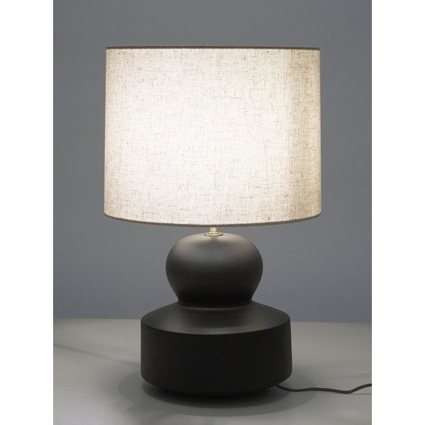 Juodos ir smėlio spalvos keramikinis stalinis šviestuvas Westwing Collection Georgina, aukštis 52 cm-image-1