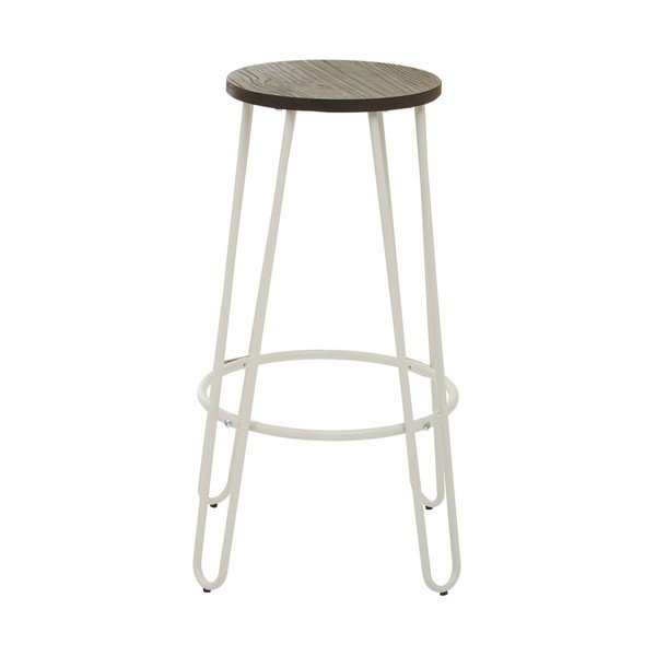 Baltos spalvos/natūralios spalvos iš guobos masyvo baro taburetė (sėdynės aukštis 75 cm) District – Premier Housewares-image-2